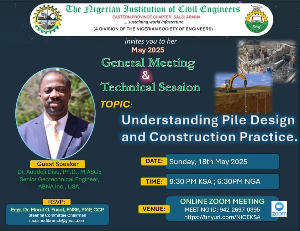 Third General Meeting: Understanding Pile Design and Construction